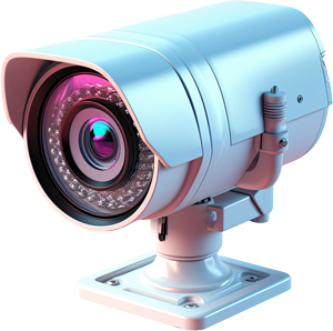 caméra de vidéosurveillance sur fond transparent